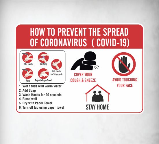 Covid-19 Spread Prevention Signs